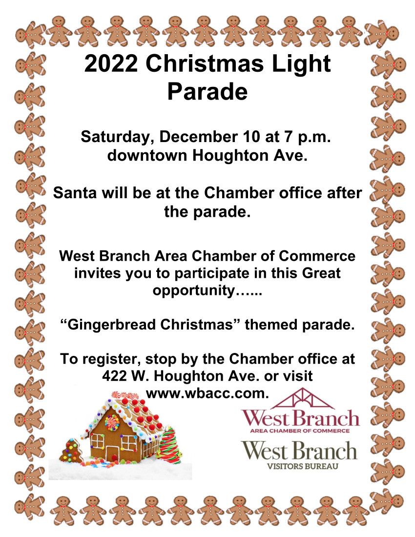 West Branch Christmas Parade all about gingerbread