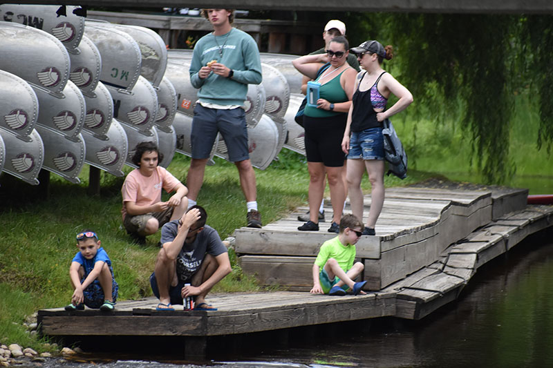 group watching the Duck Race