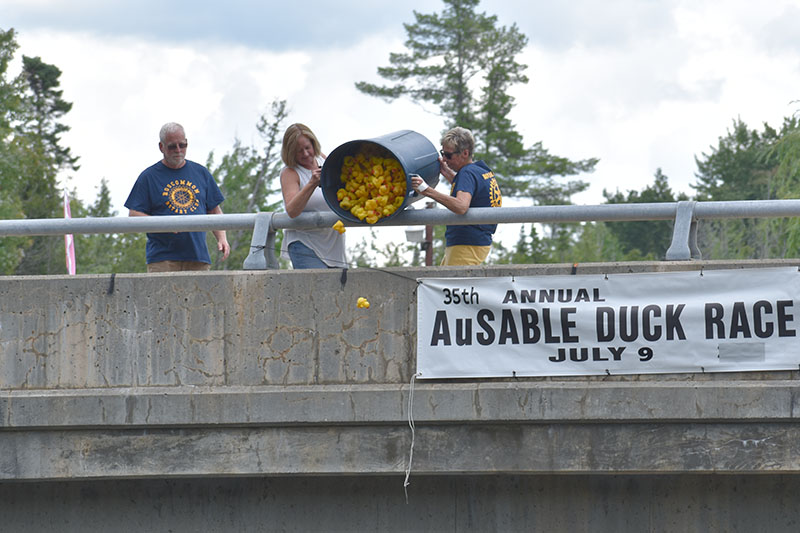 Dropping the ducks for the AuSable Duck Race
