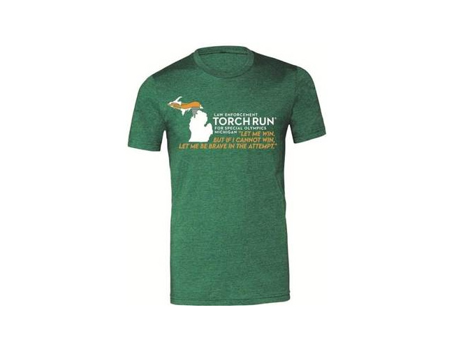 Torch Run green t-shirt