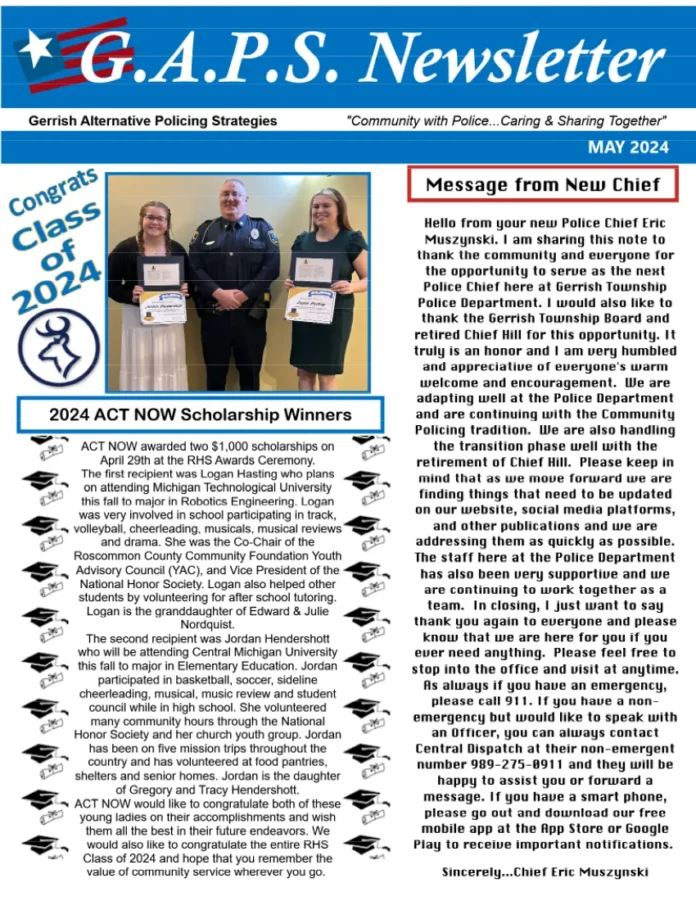 GAPS Newsletter page 1