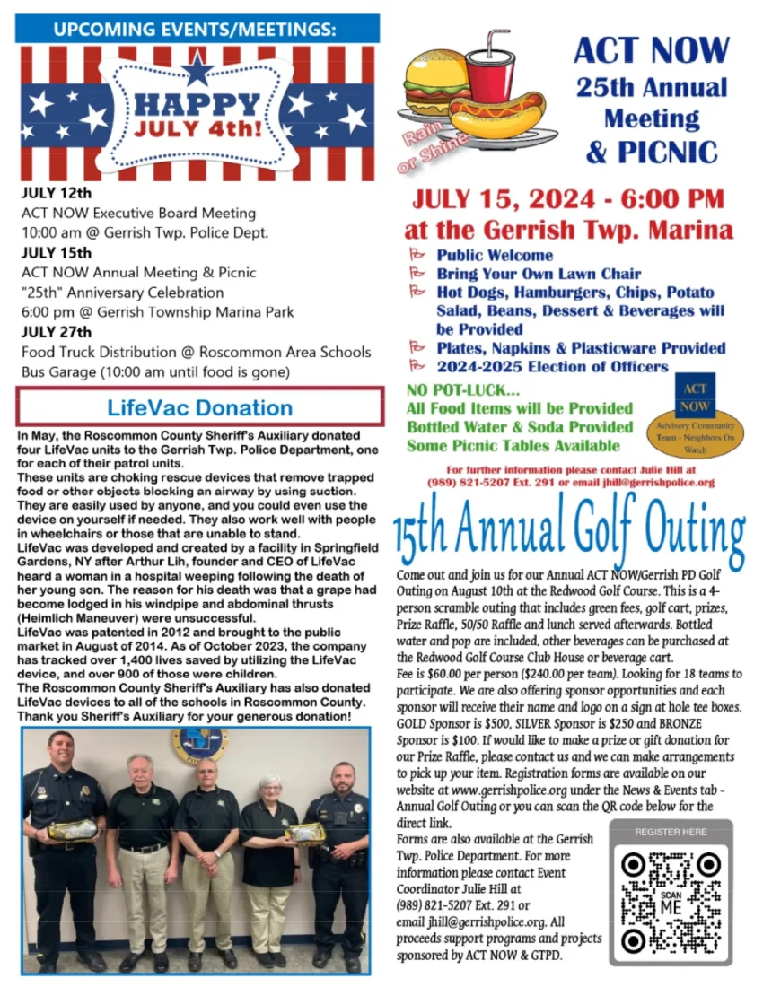 Gerrish Township newsletter