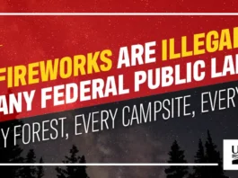 Fireworks are illegal on any federal public lands
